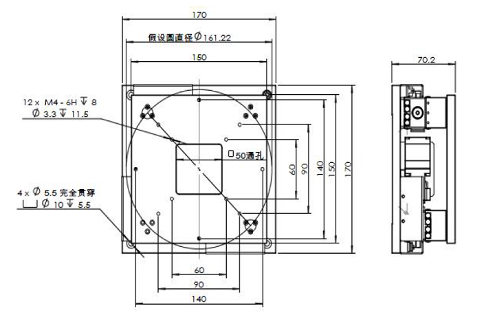 XYY軸電動(dòng)對(duì)位臺(tái) FXYY-150(圖9) XYY軸電動(dòng)對(duì)位臺(tái)